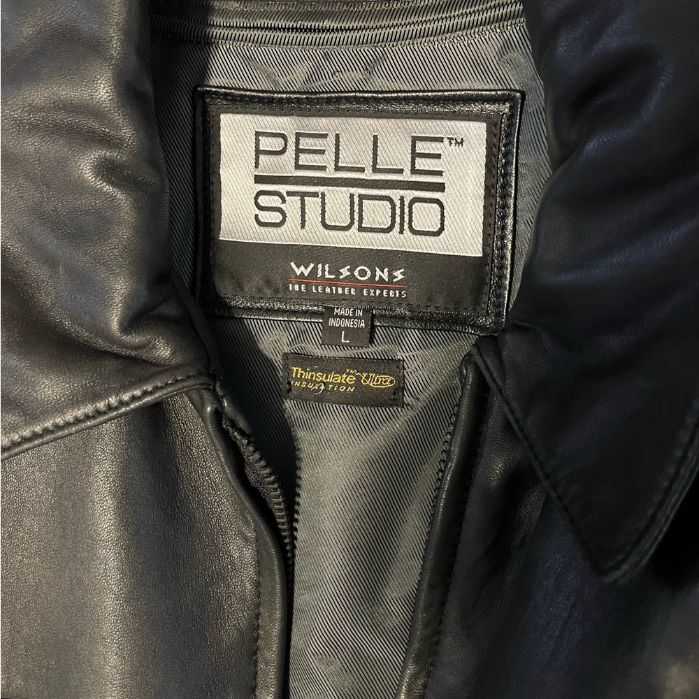 WILSONS Pelle Studio Men's Leather Jacket sz L - Picture 3 of 9